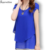 Soperwillton 2017 New Summer Women Blouse Loose Shirt O-Neck Chiffon Blouse Female Short Sleeve Blouse Plus Size 5XL Shirts D378 Soperwillton 2017 New Summer Women Blouse Loose Shirt O-Neck Chiffon Blouse Female Short Sleeve Blouse Plus Size 5XL Shirts D378