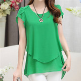 Soperwillton 2017 New Summer Women Blouse Loose Shirt O-Neck Chiffon Blouse Female Short Sleeve Blouse Plus Size 5XL Shirts D378 Soperwillton 2017 New Summer Women Blouse Loose Shirt O-Neck Chiffon Blouse Female Short Sleeve Blouse Plus Size 5XL Shirts D378