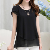 Soperwillton 2016 New Summer Women Blouse Loose Shirt O-Neck Chiffon Blouse Female Short Sleeve Blouse Plus Size 5XL Shirts D378 Soperwillton 2016 New Summer Women Blouse Loose Shirt O-Neck Chiffon Blouse Female Short Sleeve Blouse Plus Size 5XL Shirts D378