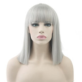 Soowee 8 Colors Short Straight Heat Resistant Synthetic Hair Gray Nature Black Women Party Cosplay Wigs