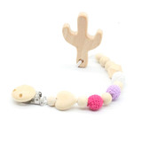 Soother clips Baby dummy Baby pacifier clip Baby teething toys wooden beads Cartoon chewable toy baby shower gifts