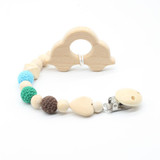 Soother clips Baby dummy Baby pacifier clip Baby teething toys wooden beads Cartoon chewable toy baby shower gifts