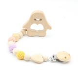 Soother clips Baby dummy Baby pacifier clip Baby teething toys wooden beads Cartoon chewable toy baby shower gifts