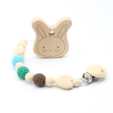 Soother clips Baby dummy Baby pacifier clip Baby teething toys wooden beads Cartoon chewable toy baby shower gifts