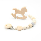 Soother clips Baby dummy Baby pacifier clip Baby teething toys wooden beads Cartoon chewable toy baby shower gifts
