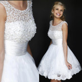 2016 prom gown Cocktail sequin Party dresses sexy pearl beads A Line formal dresses beading bling prom dress Cocktail Dresses
