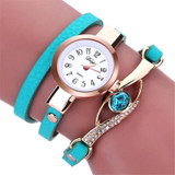 2016 Popular Ladies Rivet Punk Chain Belt Bracelet Watch Hot Retro Crystal Rhinestone Watch Quartz Women Watches ,Free shipping