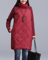 2016 Plus Size Autumn Winter Women Dress M-3XL Turtleneck Casual Loose Patchwork Robe Cotton Soft Black Gray Red Tunic Vestidos 2016 Plus Size Autumn Winter Women Dress M-3XL Turtleneck Casual Loose Patchwork Robe Cotton Soft Black Gray Red Tunic Vestidos
