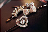 2016 Pearls Crystal Hair Clip Barrettes Hair Accessories Fashion Girls Women Bowknot Heart Crown Flower Cute Headwear Hair Clips