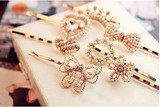 2016 Pearls Crystal Hair Clip Barrettes Hair Accessories Fashion Girls Women Bowknot Heart Crown Flower Cute Headwear Hair Clips