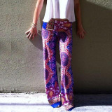 2016 palazzo pants women high waist wide leg bohemian boho pants pantalon palazzo mujer harem ethnic print sweatpants women