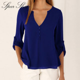 2016 Off Shoulder Long Sleeve V-Neck Women's Tops Summer Style  Solid Blusas Femininos Women Blouses Shirt