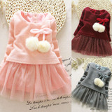 2016 Newborn Baby Girls Dress Knit Tops Lace Bowknot Dresses Kids Autumn Spring Clothing 0-24M 2016 Newborn Baby Girls Dress Knit Tops Lace Bowknot Dresses Kids Autumn Spring Clothing 0-24M