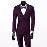 2016 New(Jacket+Vest+Pants)Men Slim Fit Suits Mens multicolor Wedding Suits With Pants Business Mens Formal Wear