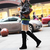2016 New Womens Thigh High Boots Stretch Over The Knee Suede Leather Boots 35-43 Flat Heels Shoes Woman Winter Boots Botas