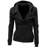 2016 New Women Sweatshirts Solid Color Hooded Jacket Long Sleeve Women's Hoodie Zipper Fall Winter Women Coat