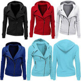 2016 New Women Sweatshirts Solid Color Hooded Jacket Long Sleeve Women's Hoodie Zipper Fall Winter Women Coat