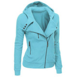 2016 New Women Sweatshirts Solid Color Hooded Jacket Long Sleeve Women's Hoodie Zipper Fall Winter Women Coat