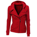 2016 New Women Sweatshirts Solid Color Hooded Jacket Long Sleeve Women's Hoodie Zipper Fall Winter Women Coat