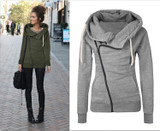 2016 New Women Sweatshirts Solid Color Hooded Jacket Long Sleeve Women's Hoodie Zipper Fall Winter Women Coat