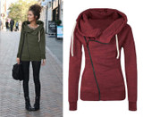 2016 New Women Sweatshirts Solid Color Hooded Jacket Long Sleeve Women's Hoodie Zipper Fall Winter Women Coat