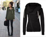 2016 New Women Sweatshirts Solid Color Hooded Jacket Long Sleeve Women's Hoodie Zipper Fall Winter Women Coat