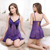 2016 New Women Sexy Sleepwear Lace Hallow Out Floral Saghetti Strap Lingerie Nightgown Set & G-string Summer Night Dress AP321 2016 New Women Sexy Sleepwear Lace Hallow Out Floral Saghetti Strap Lingerie Nightgown Set & G-string Summer Night Dress AP321