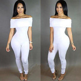 2016 New Women Off-shoulder Jumpsuit Bodycon Casual  Long Pants Playsuit Romper