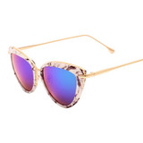 2016 New Women Cat Eye Sunglasses Fashion Women Brand Designer Coating Mirror Sun glasses Female Sunglasses UV400