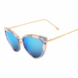 2016 New Women Cat Eye Sunglasses Fashion Women Brand Designer Coating Mirror Sun glasses Female Sunglasses UV400