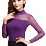 2016 New Women Blouse Shirt Elegant Long Sleeve Turtleneck Shirt Women Top Lace Blouse Tops For Women Plus Size Female Blusas 2016 New Women Blouse Shirt Elegant Long Sleeve Turtleneck Shirt Women Top Lace Blouse Tops For Women Plus Size Female Blusas