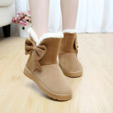 2016 NEW Women Boots Warm Winter Snow Boots Suede Ankle Boots Female Bowtie Thick Plush Inside Shoes Botas Mujer 2016 NEW Women Boots Warm Winter Snow Boots Suede Ankle Boots Female Bowtie Thick Plush Inside Shoes Botas Mujer