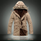 2017 Winter Military Army Style Solid Padded Parkas Fashion Warm Tooling Thick Overcoat Thick Hooded jacket Windbreaker 070202