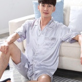 2017 winter mens silk satin pajamas pajama pyjamas short set sleepwear loungewear