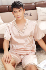 2017 winter mens silk satin pajamas pajama pyjamas short set sleepwear loungewear