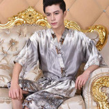 2017 winter mens silk satin pajamas pajama pyjamas short set sleepwear loungewear