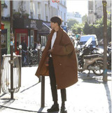 2017 Winter Men's new Korean style Woolen blends Overcoat Loose Coat Long length Youth Fashion casual keep warm Windbreaker