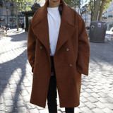 2017 Winter Men's new Korean style Woolen blends Overcoat Loose Coat Long length Youth Fashion casual keep warm Windbreaker