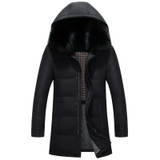 2017 winter Men's casual thicken jackets white duck down down jacket Men's Hat Detachable Down Coats trench coat men Parkas