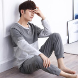 2017 winter men pajamas home clothing long sleeve warm pyjamas sleepwear male thicken cotton sleep lounge pyjama homme