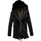 2017 Winter Men Fashion Thick Velvet Warm Jackets Parkas Mens Cotton Windbreaker Army Hip Hop Big Hooded Jacket Long Trench Coat