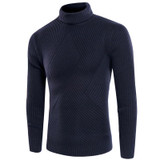 2017 Winter Male Solid Slim Fit Pullover Gray White Sweater Male Turtleneck Men Brand Knitted Warm Sweater Pull Homme Marque