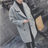 2017 Winter Korean New Style Clothes Leisure Woolen Blended Overcoat Loose Trench Male Long Mens Cashmere Jacket Thicken Coat