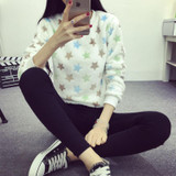 2017 winter Keep warm Fashion Strawberry fruit stripes Harajuku Colored little stars sweater Women high quality Flannel pullover