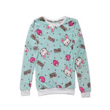 2017 winter Keep warm Fashion Strawberry fruit stripes Harajuku Colored little stars sweater Women high quality Flannel pullover