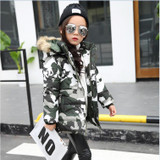 2017 Winter Jackets for kids warm coats Girls Outerwear Fur Collar camouflage Children's Down Jacket Thick Boy Winter Coat Down