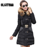 2017 Winter Jacket Women Parka and coat with Fur Collar Thickening Cotton Padded Winter Coat Manteau Femme