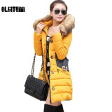 2017 Winter Jacket Women Parka and coat with Fur Collar Thickening Cotton Padded Winter Coat Manteau Femme