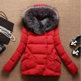 2017 Winter Jacket Women Fur Hood Cotton Padded Coat Parkas For Women Winter Abrigos Mujer Jaqueta Feminina