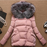 2017 Winter Jacket Women Fur Hood Cotton Padded Coat Parkas For Women Winter Abrigos Mujer Jaqueta Feminina